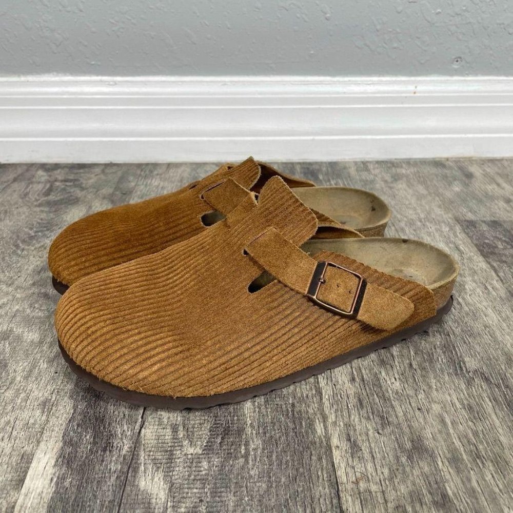 Birkenstock Boston Corduroy Slide On Mules Size 38